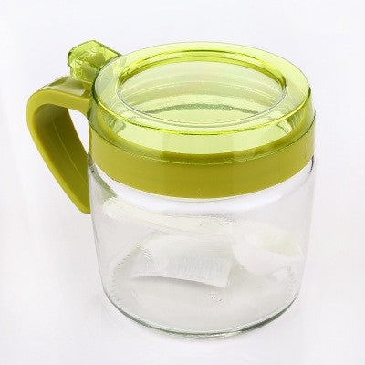 Recipient Condimente, Din Stilca, 180 Ml, Cu Maner Si Lingurita, Capac Transparent,