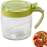 Recipient Condimente, Din Stilca, 180 Ml, Cu Maner Si Lingurita, Capac Transparent,