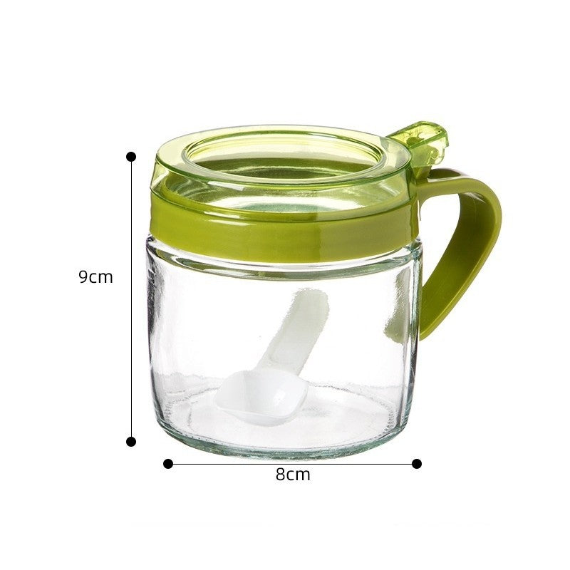 Recipient Condimente, Din Stilca, 180 Ml, Cu Maner Si Lingurita, Capac Transparent,