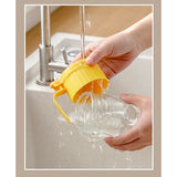 Recipient Condimente, Vivimall, din Stilca, 180 ml, cu Maner si Lingurita, 10.6 x 7 x 7 cm, Capac Mat, Galben - vivimall.ro