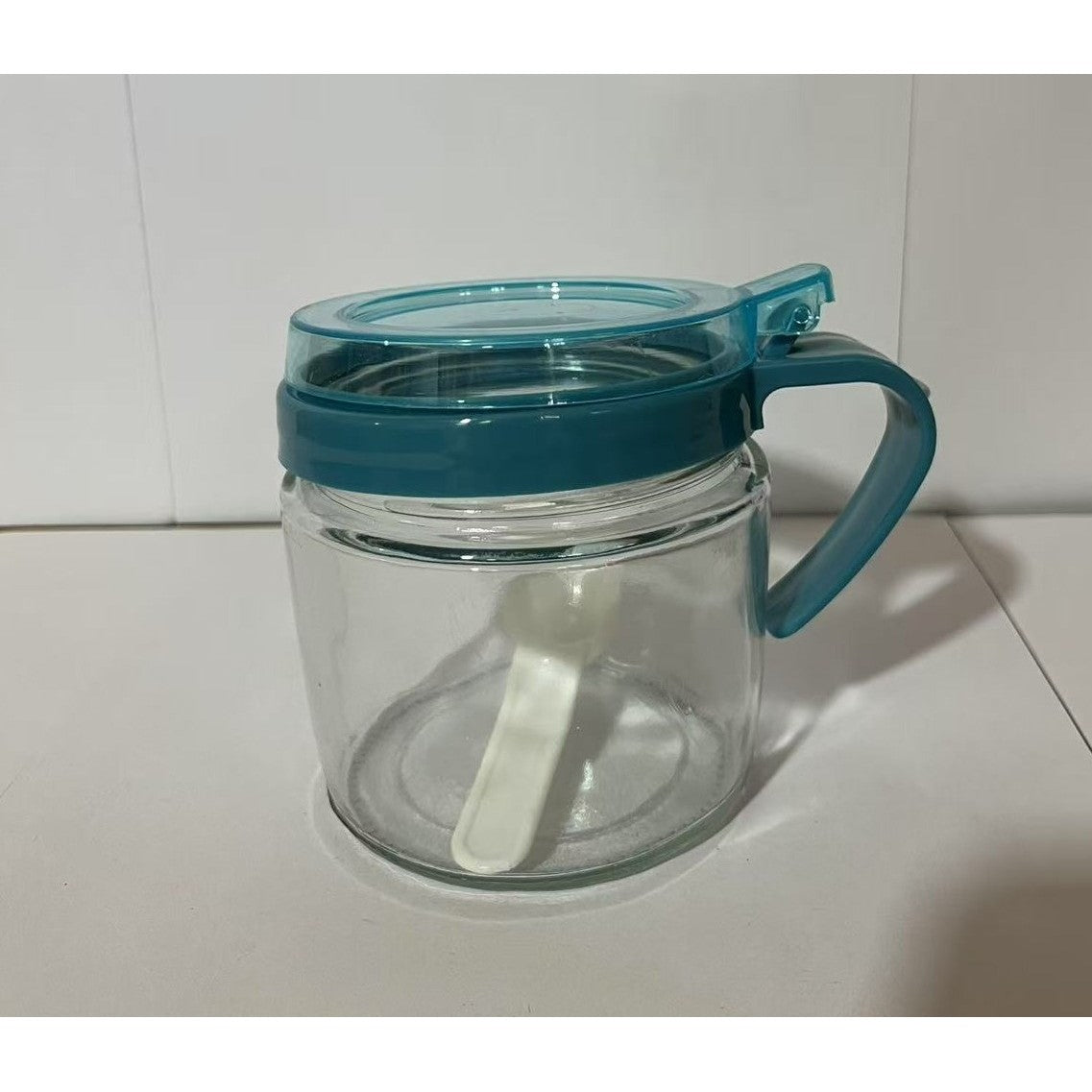 Recipient Condimente, Din Stilca, 180 Ml, Cu Maner Si Lingurita, Capac Transparent,