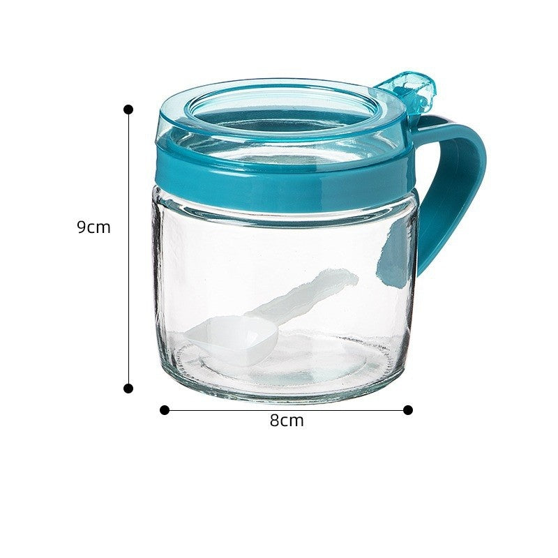 Recipient Condimente, Din Stilca, 180 Ml, Cu Maner Si Lingurita, Capac Transparent,