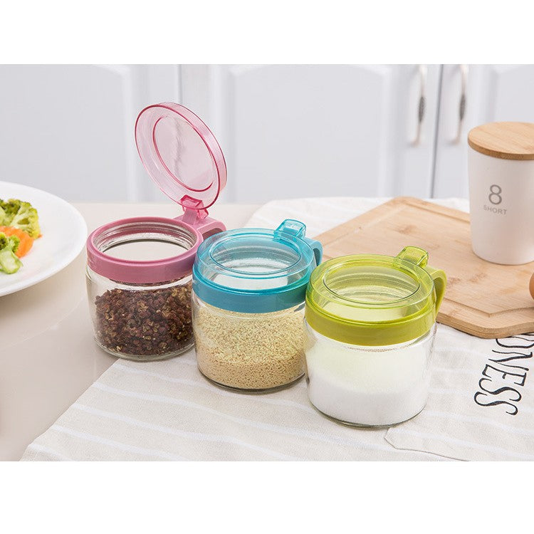 Recipient Condimente, Din Stilca, 180 Ml, Cu Maner Si Lingurita, Capac Transparent,
