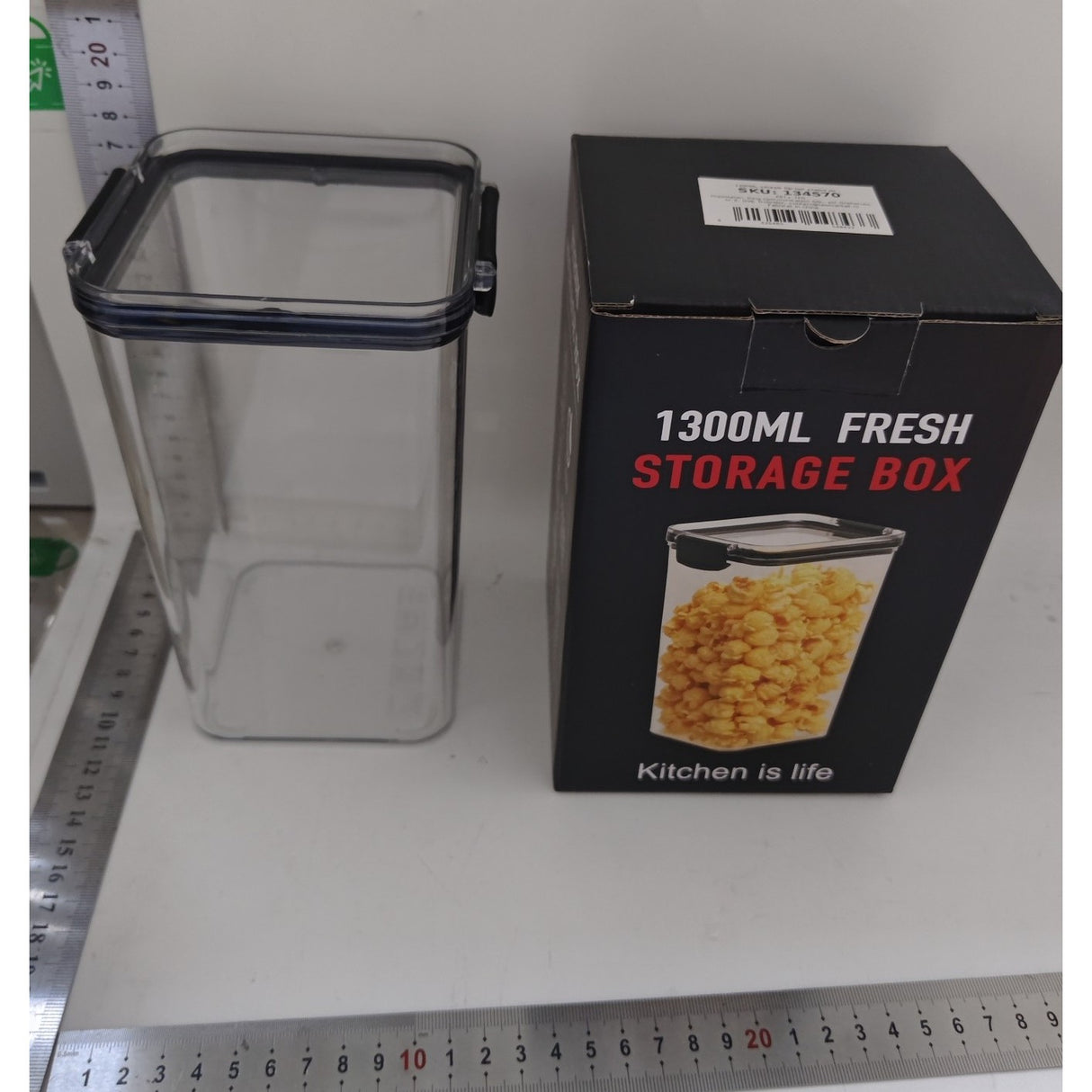 Recipient din Plastic, Vivimall, pentru Alimente/Obiecte, Inchidere Ermetica, 10.2 x 18.5 cm, 1300 ml, Transparent - vivimall.ro