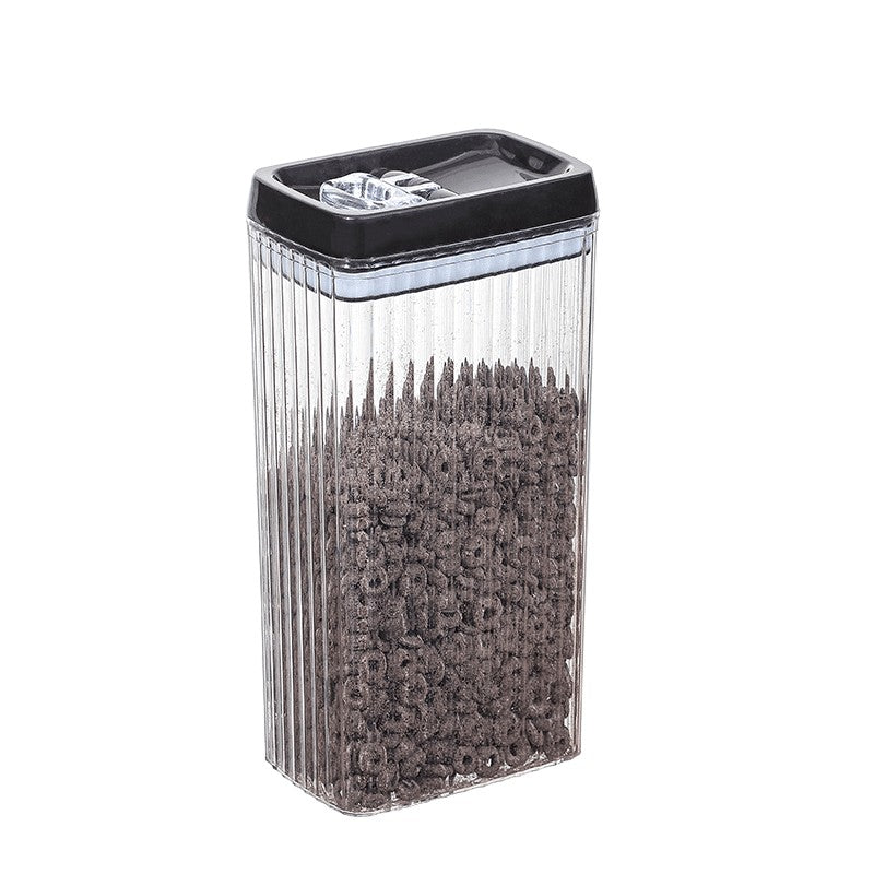 Recipient din Plastic, Vivimall, pentru Alimente/Obiecte, Inchidere Ermetica, Textura Ondulata, 15 x 10 x 30 cm, 3.3 l, Transparent - vivimall.ro