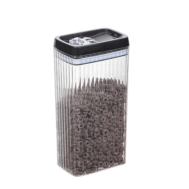 Recipient din Plastic, Vivimall, pentru Alimente/Obiecte, Inchidere Ermetica, Textura Ondulata, 15 x 10 x 30 cm, 3.3 l, Transparent - vivimall.ro