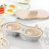 Recipient Dublu Pentru Oua, Din Plastic Pentru Gatit La Microunde, 22 X 11.8 X 8 Cm - vivimall.ro