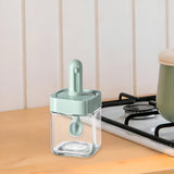 Recipient Pentru Depozitarea Condimentelor, Borcan Din Sticla, Capac Si Lingura Incorporate, Uz Casnic, 300 Ml, 7.1X7.1X14.8 Cm - vivimall.ro