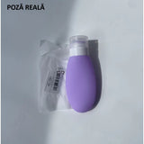Recipient Portabil din Silicon Elegant de Voiaj, Sticla de Calatorie, Vivimall, Potrivita pentru Lotiune, Sampon si Alte Lichide, Anti-scurgere, cu Posibilitate de Reumplere, Capacitate 90mL, Mov - vivimall.ro