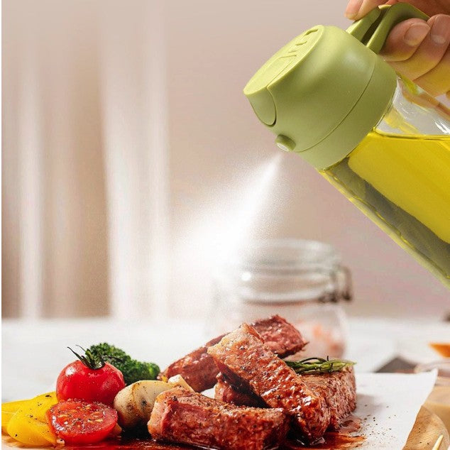 Recipient Ulei 2 In 1, Functie Spray & Turnare, Din Sticla, Fara Scurgere, , 470 Ml
