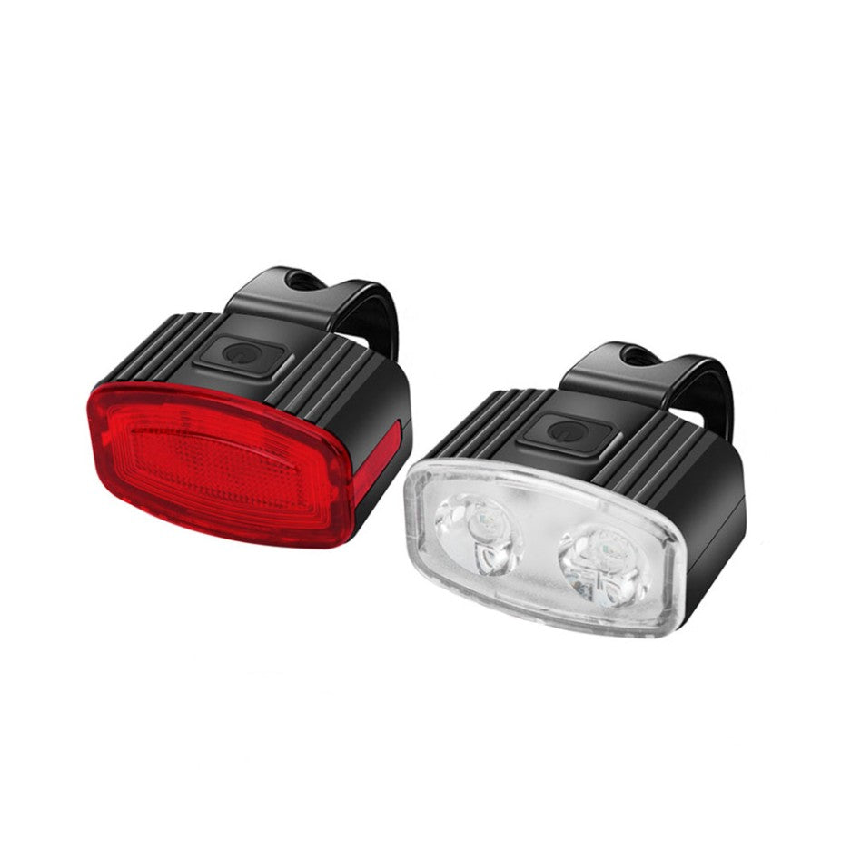 Set Far Si Stop Spate Led Bicicleta, Incarcare Usb, Rezistent La Apa, 4 Moduri De Luminare, Plastic, /Rosu