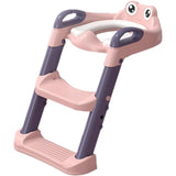 Reductor Si Scaunel Inaltator Wc, Pentru Copii 1 - 7 Ani, 2 Trepte Reglabile, Pliabil, Colac Moale, Cu Spatar Si Manere, Inaltime 54/58 Cm X 39.5 X 35 Cm, Din Plastic+Pvc, Roz/Mov - vivimall.ro