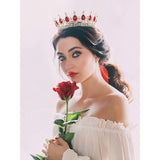 Diadema Aurie Cu Cristale Rosii | RoyalGlam