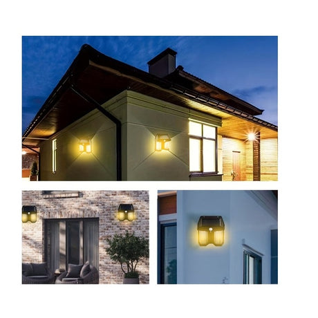 Lampa Solară LED de Perete Exterior Negru | NoctraLux