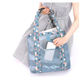 Geanta De Plaja Albastru Imprimeu Floral | BeachVibe 2