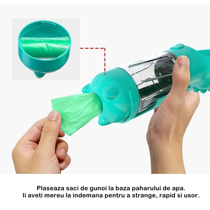 Sticla Portabila 4 In 1 Pentru Animale Turcoaz | PetGo
