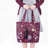 Geanta De Plaja Burgundy Imprimeu Floral | BeachVibe 3