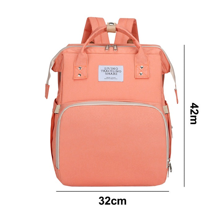 Rucsac Cu Patut Pliabil Roz Pudra | MamiNest 1
