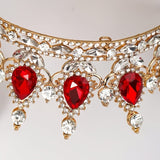 Diadema Aurie Cu Cristale Rosii | RoyalGlam