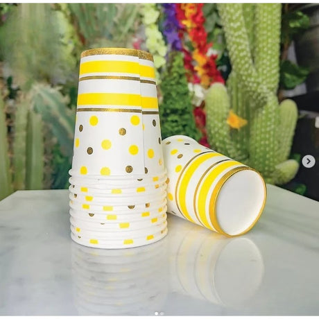 Set 10 Pahare Cu Buline Si Dungi | FunStripe