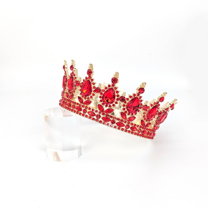 Diadema Din Aliaj Cu Cristale Rosii | LuxeTiara