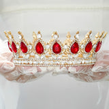 Diadema Aurie Cu Cristale Rosii | RoyalGlam