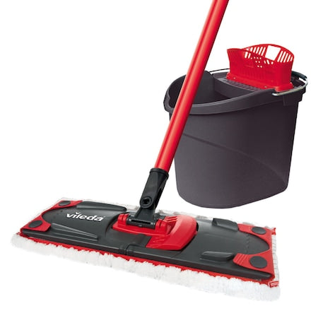 Set mop Vileda Ultramax — mop plat microfibră cu găleată și storcător - vivimall.ro
