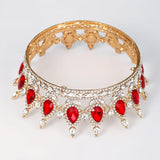 Diadema Aurie Cu Cristale Rosii | RoyalGlam