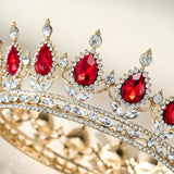 Diadema Aurie Cu Cristale Rosii | RoyalGlam