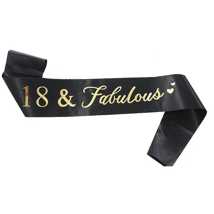 Set 2 Piese Coronita Gold Si Panglica 18Fabulous | Fabulous18 3