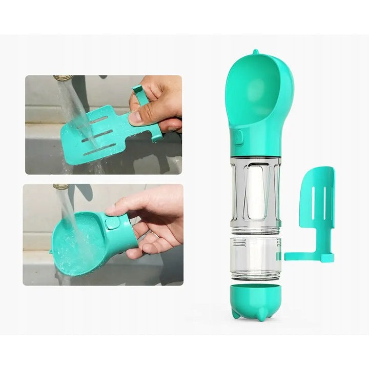 Sticla Portabila 4 In 1 Pentru Animale Turcoaz | PetGo
