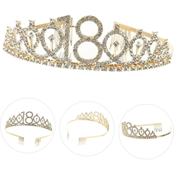 Set 2 Piese Coronita Gold Si Panglica 18Fabulous | Fabulous18 3