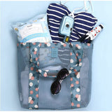 Geanta De Plaja Albastru Imprimeu Floral | BeachVibe 2