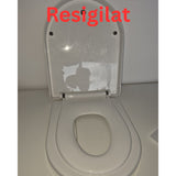 Capac WC soft close Flippy 2 în 1 cu reducție pentru copii, formă U pătrat, culoare albă, vedere frontală