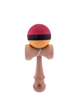 RESIGILAT - Kendama X Originala, Profesionala, Flippy, din Lemn, Rubber Grip, 18 cm, Rosu/Negru/Galben - vivimall.ro