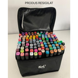 RESIGILAT - Set 120 Markere Duble, Flippy, pe Baza de Alcool, Geanta Impermeabila Inclusa, Culori Numerotate, 20.3 x 17.5 x 17 cm, Multicolor - vivimall.ro