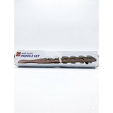RESIGILAT - Set 6 Pahare Shot din Sticla Flippy, cu Suport din Lemn, Design Rustic, 49.5 x 7 x 6.5 cm, Maro - vivimall.ro