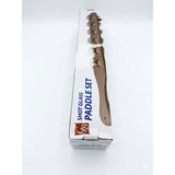 RESIGILAT - Set 6 Pahare Shot din Sticla Flippy, cu Suport din Lemn, Design Rustic, 49.5 x 7 x 6.5 cm, Maro - vivimall.ro