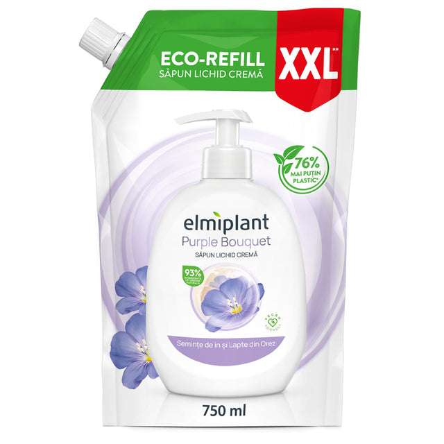 Rezerva Sapun Lichid Crema, Elmiplant, Seminte de In si Lapte din Orez, 750 ml - vivimall.ro