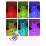 Lampa de birou pe LED RGB, Vivimall, dimmer tactil, 3 nivele de intensitate, Cristal Acrilic, cu telecomanda - vivimall.ro