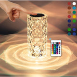 Lampa de birou pe LED RGB, Vivimall, dimmer tactil, 3 nivele de intensitate, Cristal Acrilic, cu telecomanda - vivimall.ro