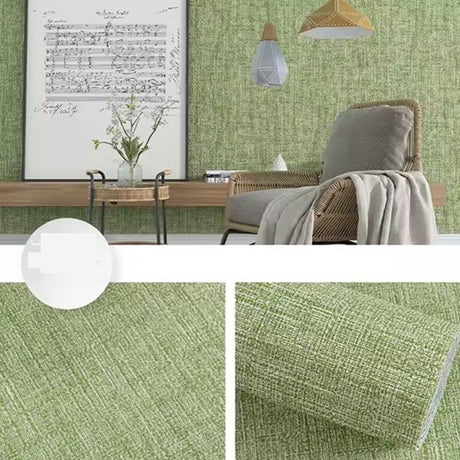 Rola Autoadeziva Pentru Perete, Din Panza, 10 M, Rezistenta La Umezeala, 2.5 Mm Grosime, Model Texturat, Verde Deschis - vivimall.ro