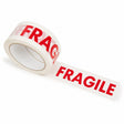 Rolă bandă adezivă Fragile transparentă 50mm x 66m, vedere frontală, derulare silențioasă