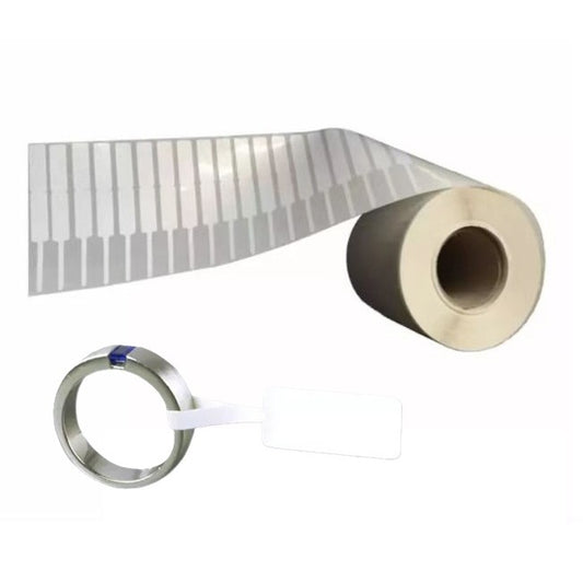 Rola Etichete Bijuterii, Vivimall, 1000 et./rola, din Plastic, 90 x 30 mm, Alb - vivimall.ro