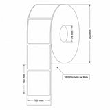 Rola Etichete Termice Autoadezive pentru Imprimante de Etichete, Utilizare AWB, Coletarie si Organizare Produse, 260 Etichete pe Rola, 100 x 150 mm, Alb