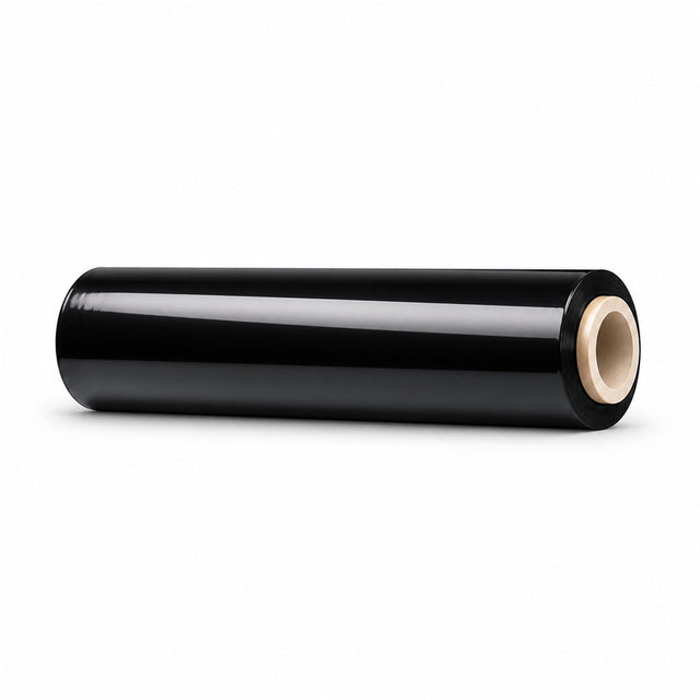Rolă folie stretch neagră 500 mm lățime, 500 m lungime, 1,5 kg, vedere frontală