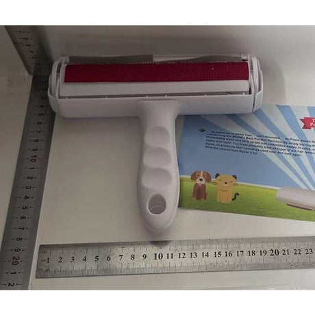 Rola pentru Parul de Animale, Vivimall, cu Maner 19x19x6cm, Alb/Rosu - vivimall.ro