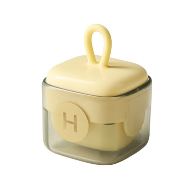 Rolă pentru scame lavabilă formă cub din plastic alb cremă, 6x4.3x4.3 cm, vedere frontală