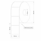 Etichete autoadezive termice 100x150 mm Flippy aplicate pe colet de expediție
