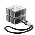 Organizator medicamente Flippy model Rubik Cube negru, vedere frontală, compartimente 7 zile, 7.3x6x6 cm
